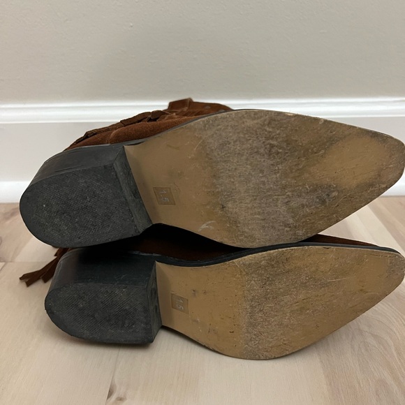 Shyanne Brown Kids Double Fringe Boots Snip Toe - Picture 7 of 7